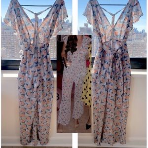 Light blue floral jumpsuit